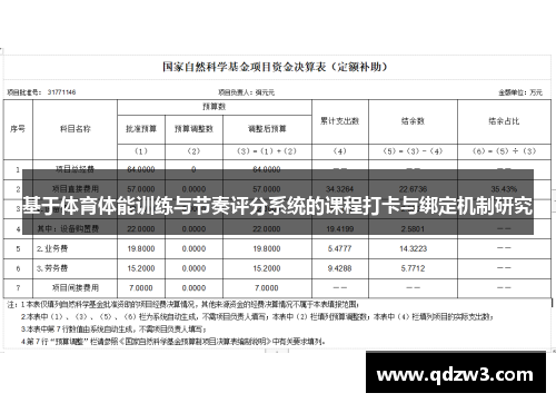 基于体育体能训练与节奏评分系统的课程打卡与绑定机制研究